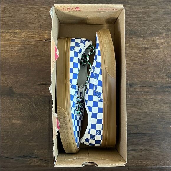 Vans Authentic checkboard blue/white women size 7.5 - Picture 5 of 6